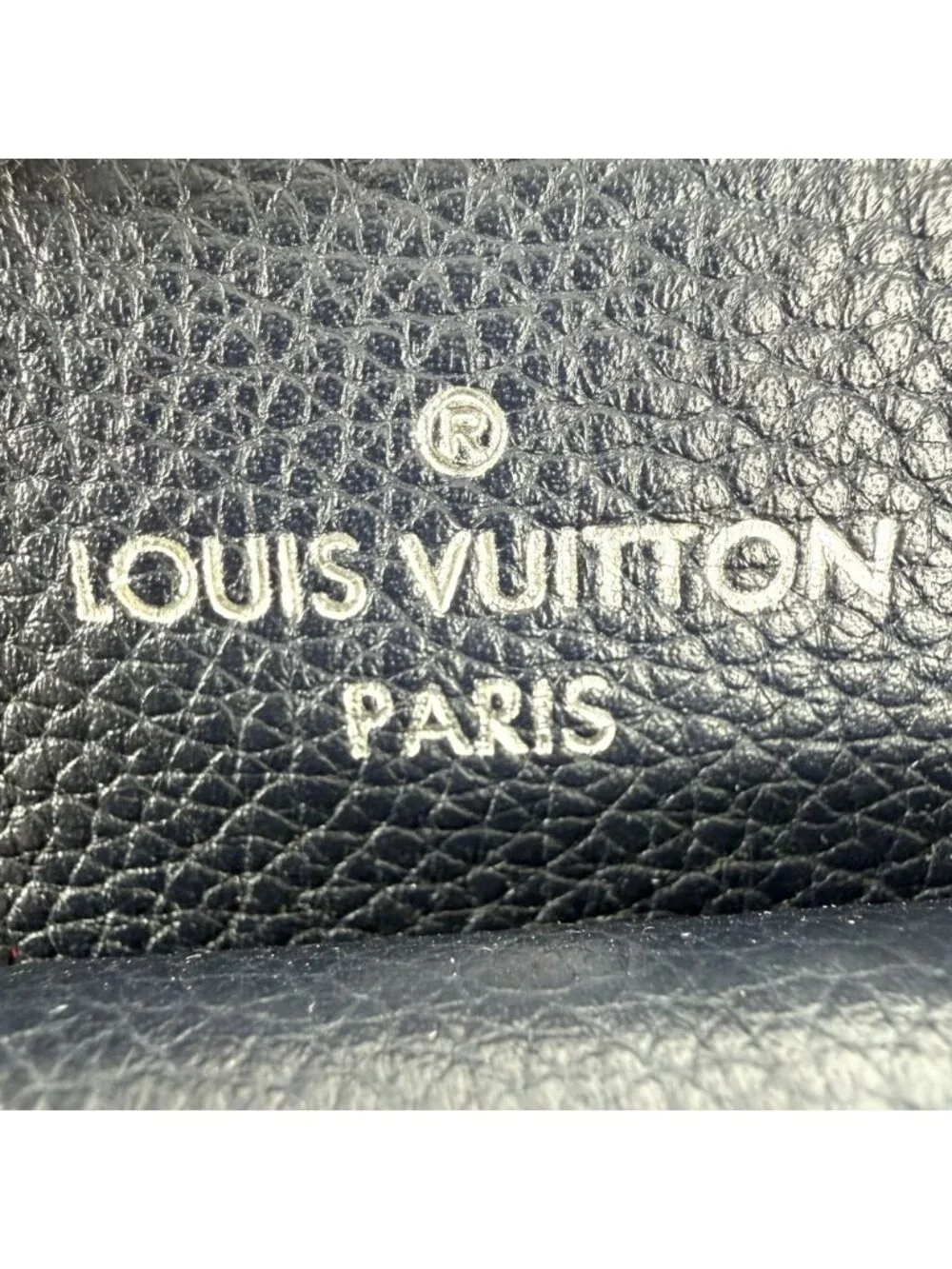 Louis Vuitton Shoulder Bag Lockme Bucket Crossbody Leather Navy Red Silver